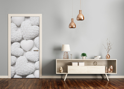 Papel de parede em porta Fundo de coração branco