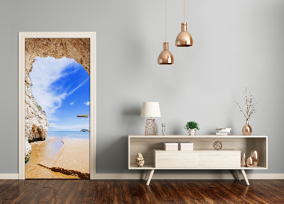Papel de parede em porta Caverna à beira-mar