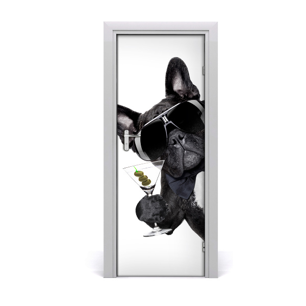 Papel de parede em porta Piez com martini