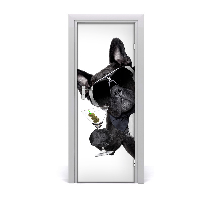 Papel de parede em porta Piez com martini