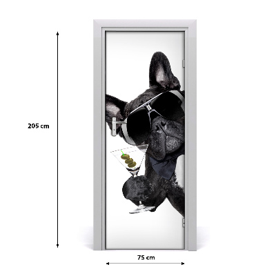 Papel de parede em porta Piez com martini