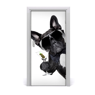 Papel de parede em porta Piez com martini