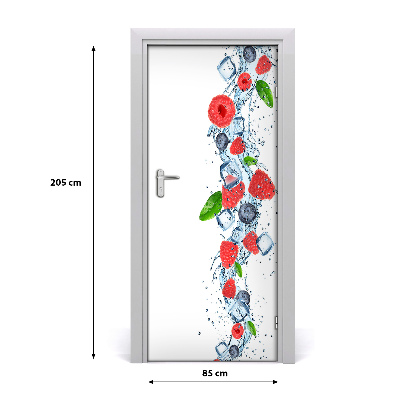 Papel de parede em porta Frutas da floresta e gelo