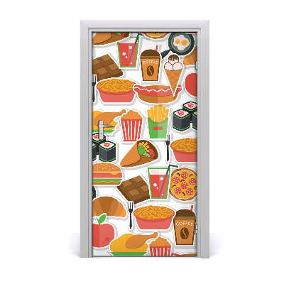 Autocolante para porta Comida rápida