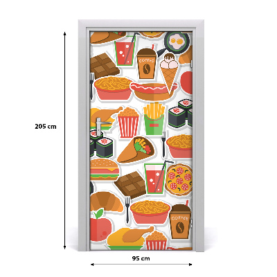 Autocolante para porta Comida rápida