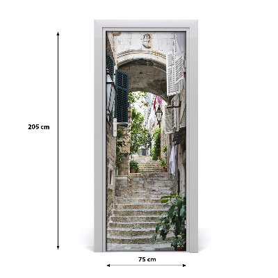 Adesivo em porta As ruas de Dubrovnik