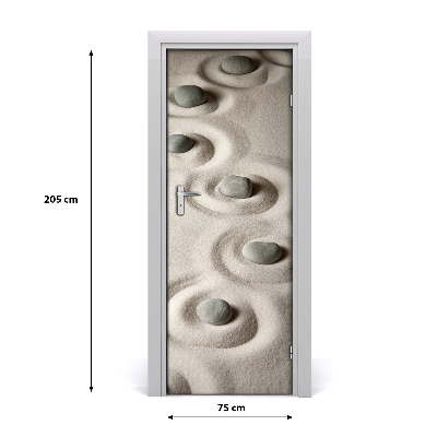 Autocolante para porta Pedras na areia