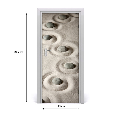 Autocolante para porta Pedras na areia