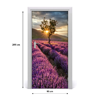 Autocolante para porta Campo de lavanda