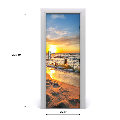Adesivo em porta Pôr do sol no mar
