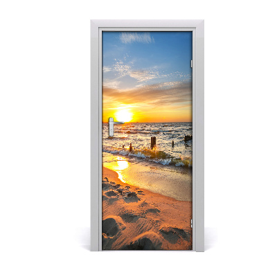 Adesivo em porta Pôr do sol no mar