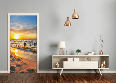 Adesivo em porta Pôr do sol no mar