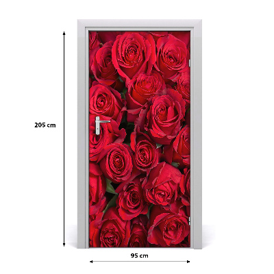 Autocolante para porta rosas vermelhas