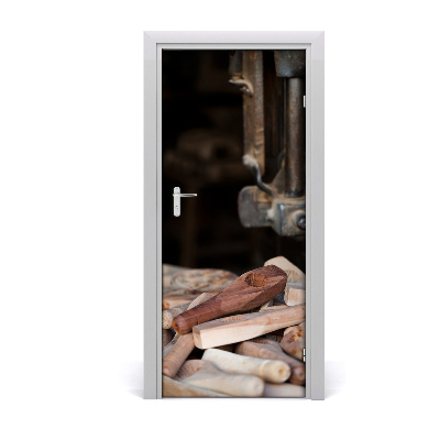 Adesivo em porta Ferramentas de madeira