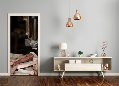 Adesivo em porta Ferramentas de madeira