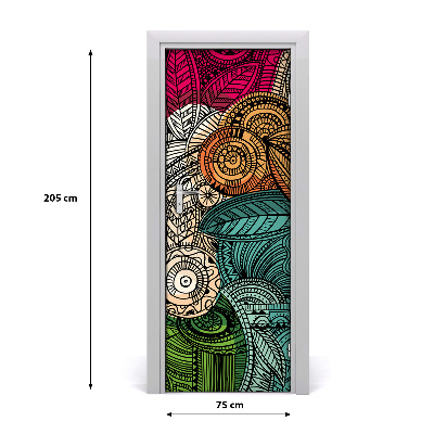 Papel de parede em porta Penas abstratas