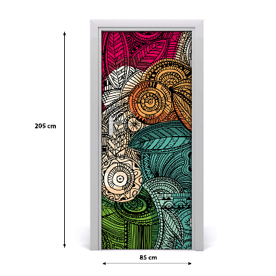 Papel de parede em porta Penas abstratas