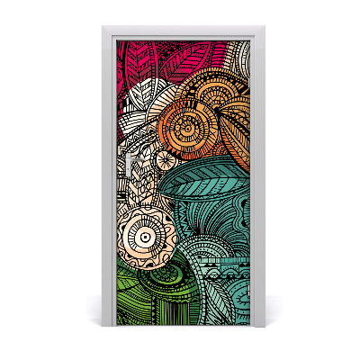 Papel de parede em porta Penas abstratas