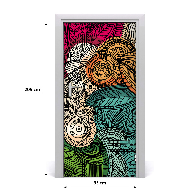 Papel de parede em porta Penas abstratas