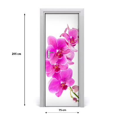 Adesivo em porta orquídea rosa