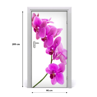 Papel de parede em porta orquídea rosa