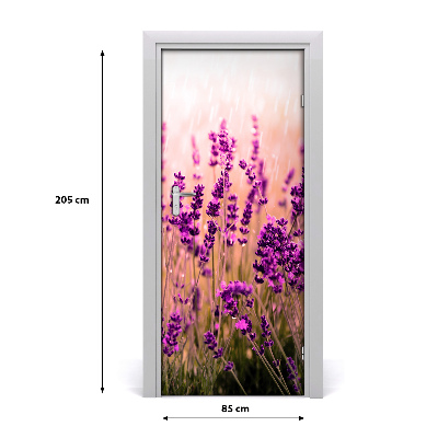 Papel de parede em porta Campo de lavanda