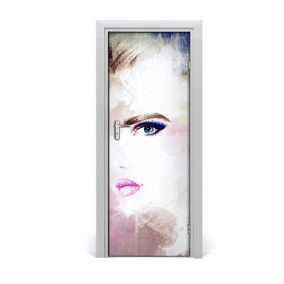 Adesivo em porta Mulher abstrata