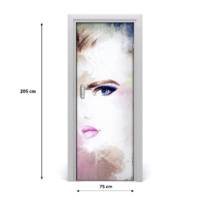 Adesivo em porta Mulher abstrata