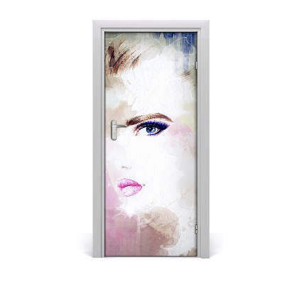 Adesivo em porta Mulher abstrata