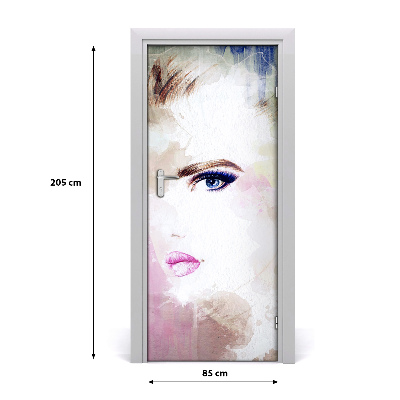 Adesivo em porta Mulher abstrata