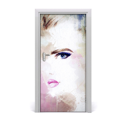 Adesivo em porta Mulher abstrata