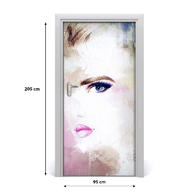 Adesivo em porta Mulher abstrata