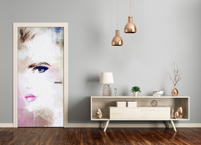 Adesivo em porta Mulher abstrata