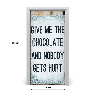 Adesivo em porta Me dê um pouco de chocolate