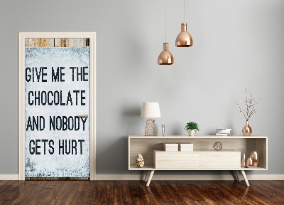 Adesivo em porta Me dê um pouco de chocolate