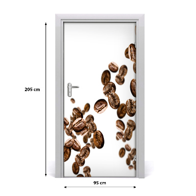 Papel de parede em porta Grãos de café