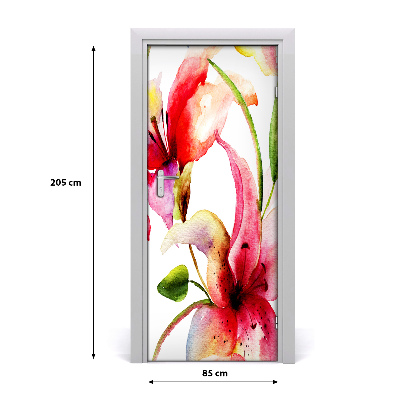 Adesivo em porta Flores de lírio