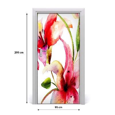 Adesivo em porta Flores de lírio