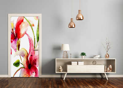 Adesivo em porta Flores de lírio