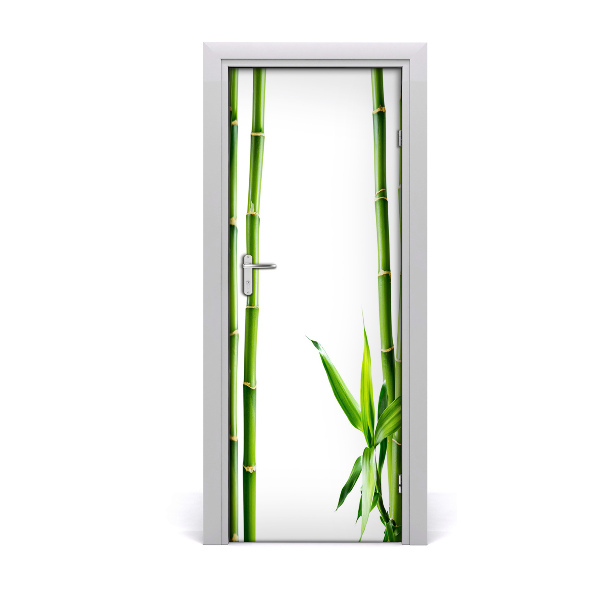 Papel de parede em porta Porta de bambu