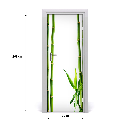 Papel de parede em porta Porta de bambu