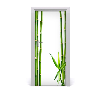 Papel de parede em porta Porta de bambu