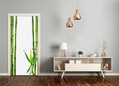 Papel de parede em porta Porta de bambu