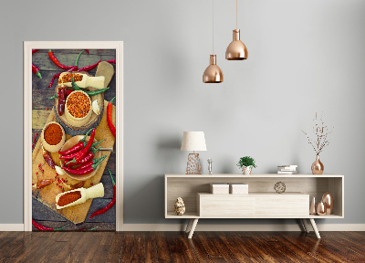 Adesivo em porta Pimentas