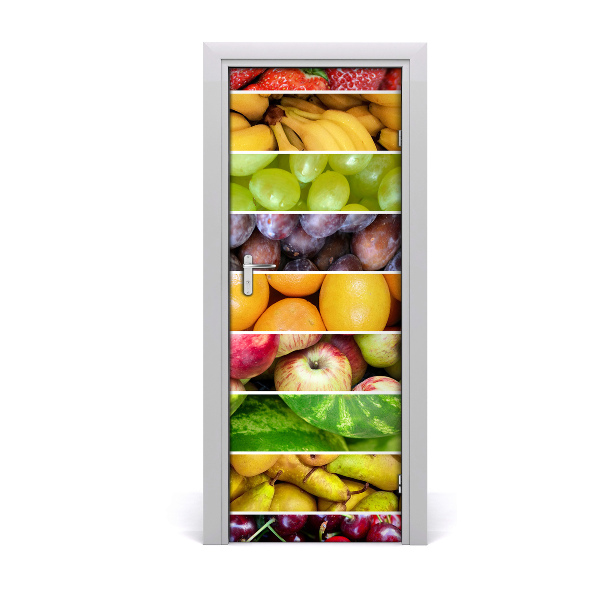 Papel de parede em porta Frutas coloridas