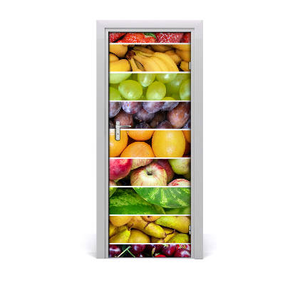 Papel de parede em porta Frutas coloridas