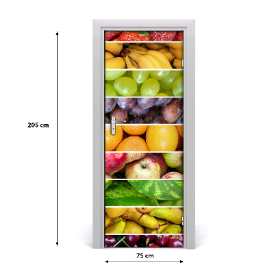 Papel de parede em porta Frutas coloridas