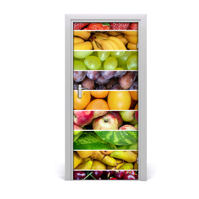 Papel de parede em porta Frutas coloridas