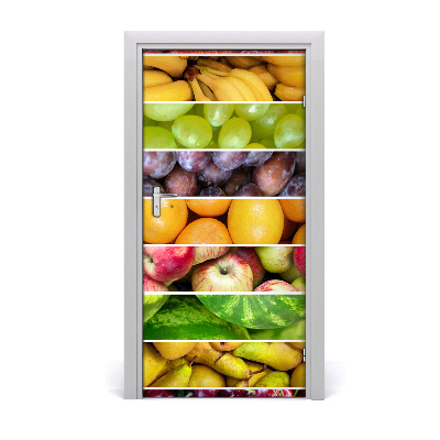 Papel de parede em porta Frutas coloridas