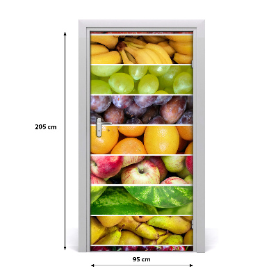 Papel de parede em porta Frutas coloridas